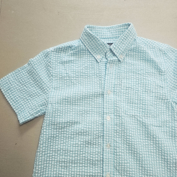 Boys Size 10 E• land Seersucker Short Sleeve Button Down - Picture 7 of 9
